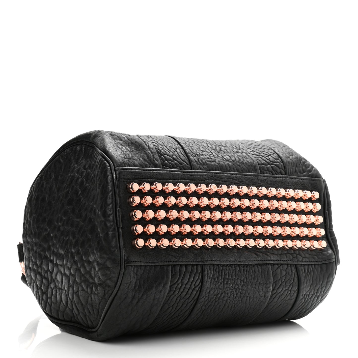 Pebbled Lambskin Rocco Black Rose Gold Hardware