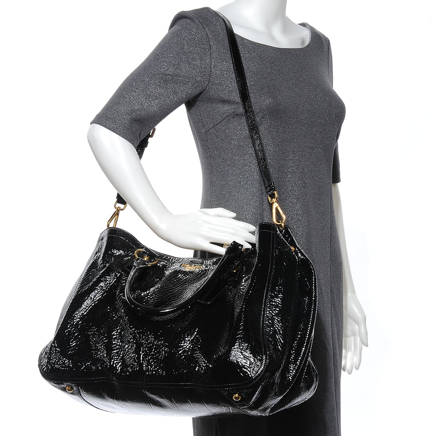 Prada Vernice Shopping Tote Black 2 of 9