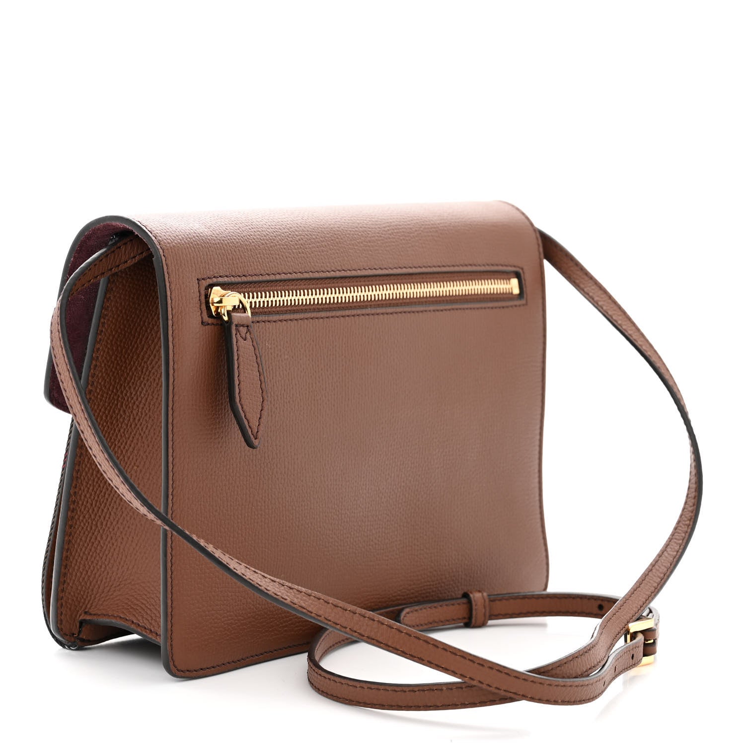 Burberry Derby Calfskin House Check Small Macken Crossbody Bag Tan 3 of 11