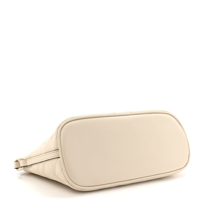 Gucci Calfskin Matelasse Chevron Monochrome GG Marmont Sling Shoulder Bag Mystic White 7 of 19