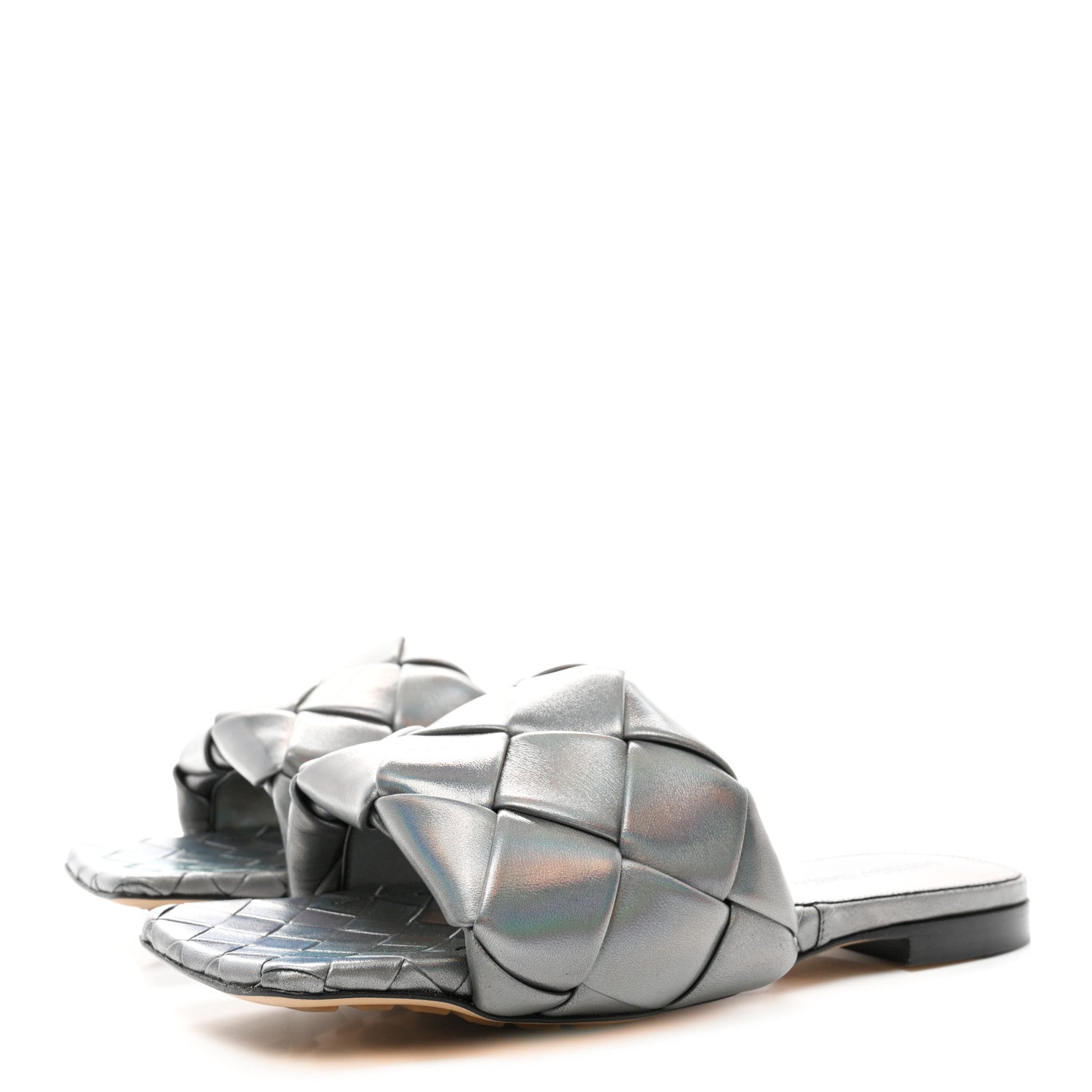 Bottega Veneta Nappa Maxi Intrecciato Lido Flat Sandals 38 Oyster 3 of 7