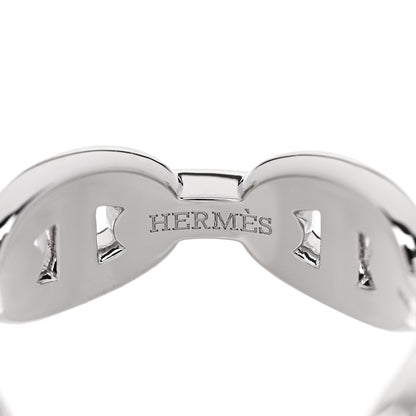 Hermes 18K White Gold Diamond PM d'Ancre Enchainee Ring 54 7 6 of 11
