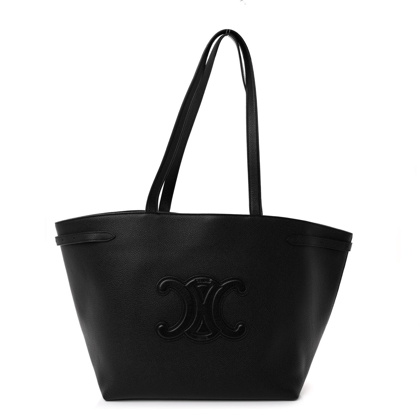 Grained Calfskin Triomphe Medium Cabas Anais Black