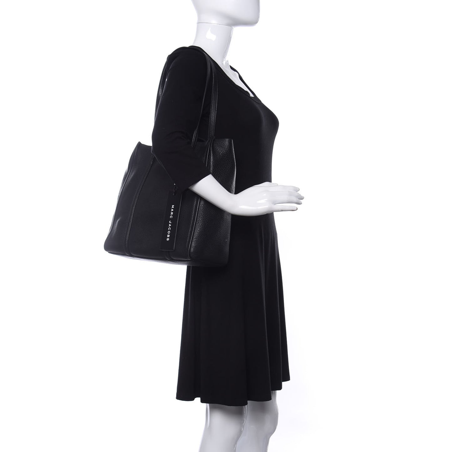 Grained Calfskin The Tag Tote Black