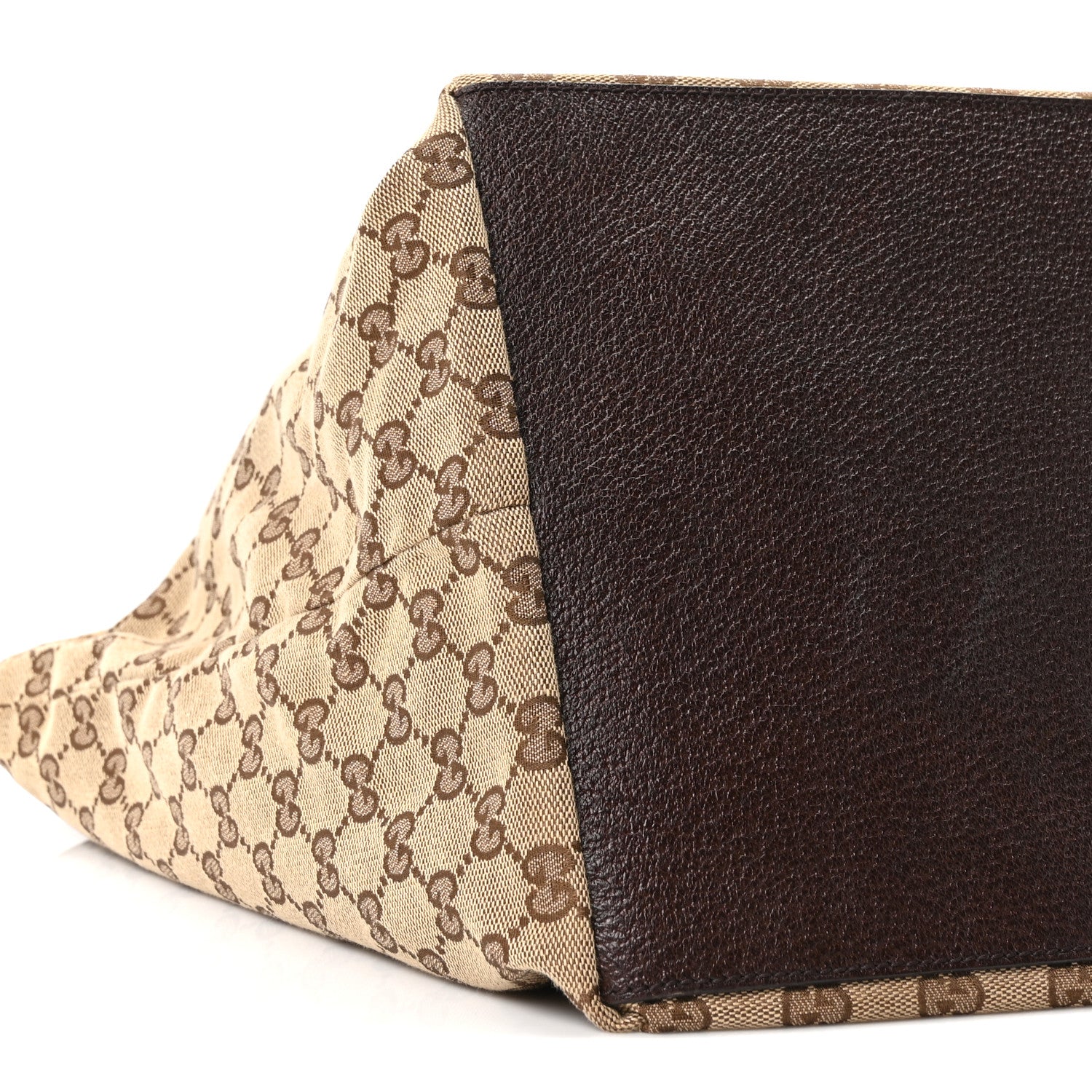 Gucci Monogram Large Web Handle Bucket Tote Dark Brown 9 of 10