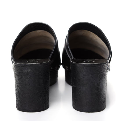 Chanel Calfskin CC Lucky Charms Studded Clogs 40 Black 7 of 10