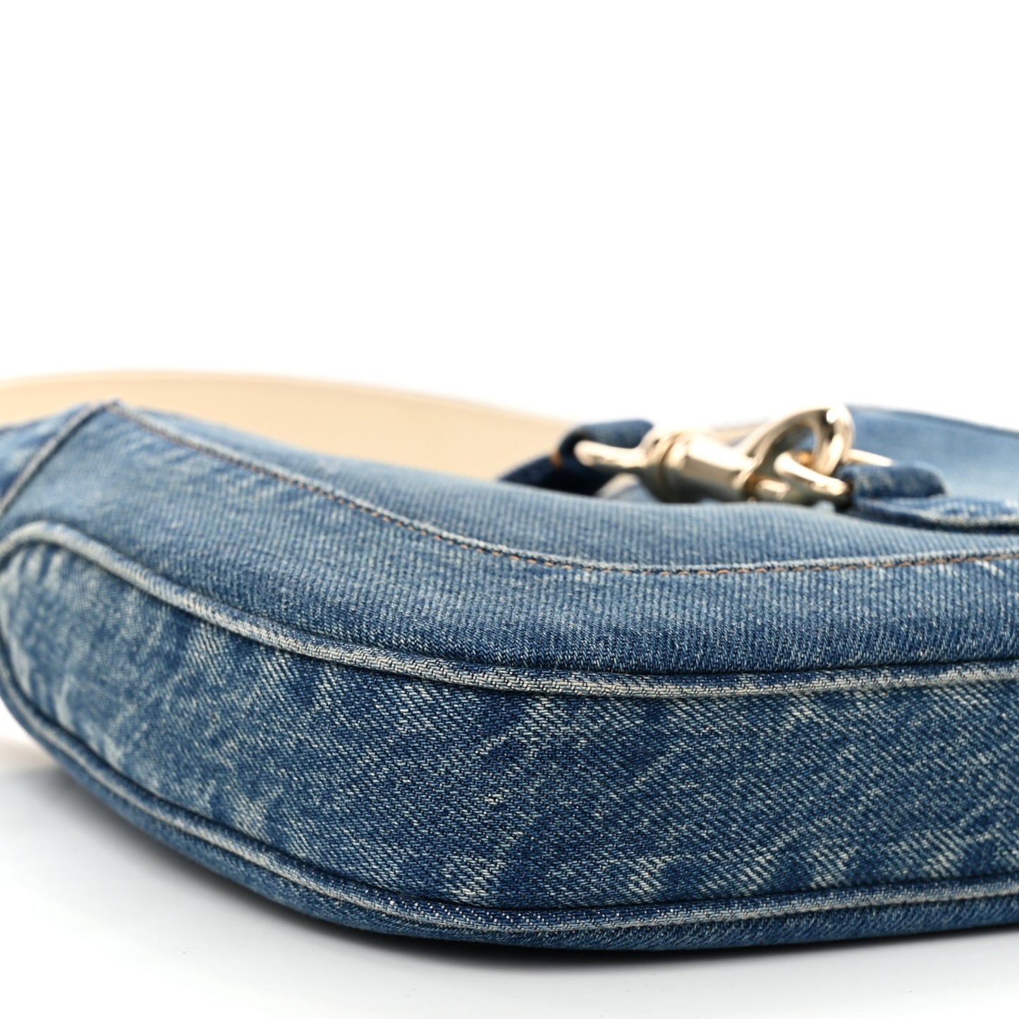 Denim Small Jackie Shoulder Bag Blue Denim