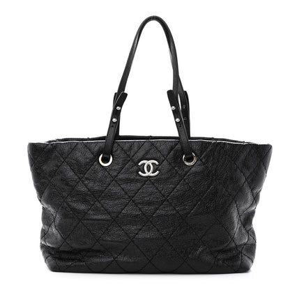 Chanel Glazed Calfskin Large On The Road Tote Black 1 of 12