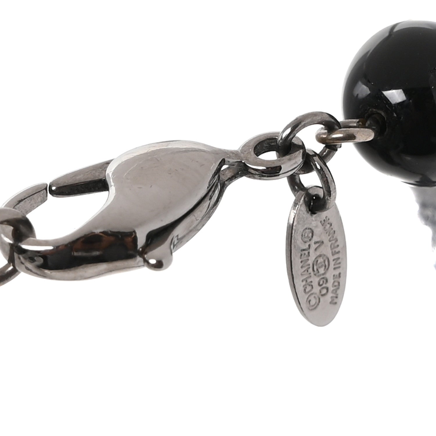 Chanel Ruthenium Beaded CC Long Necklace Black 4 of 4