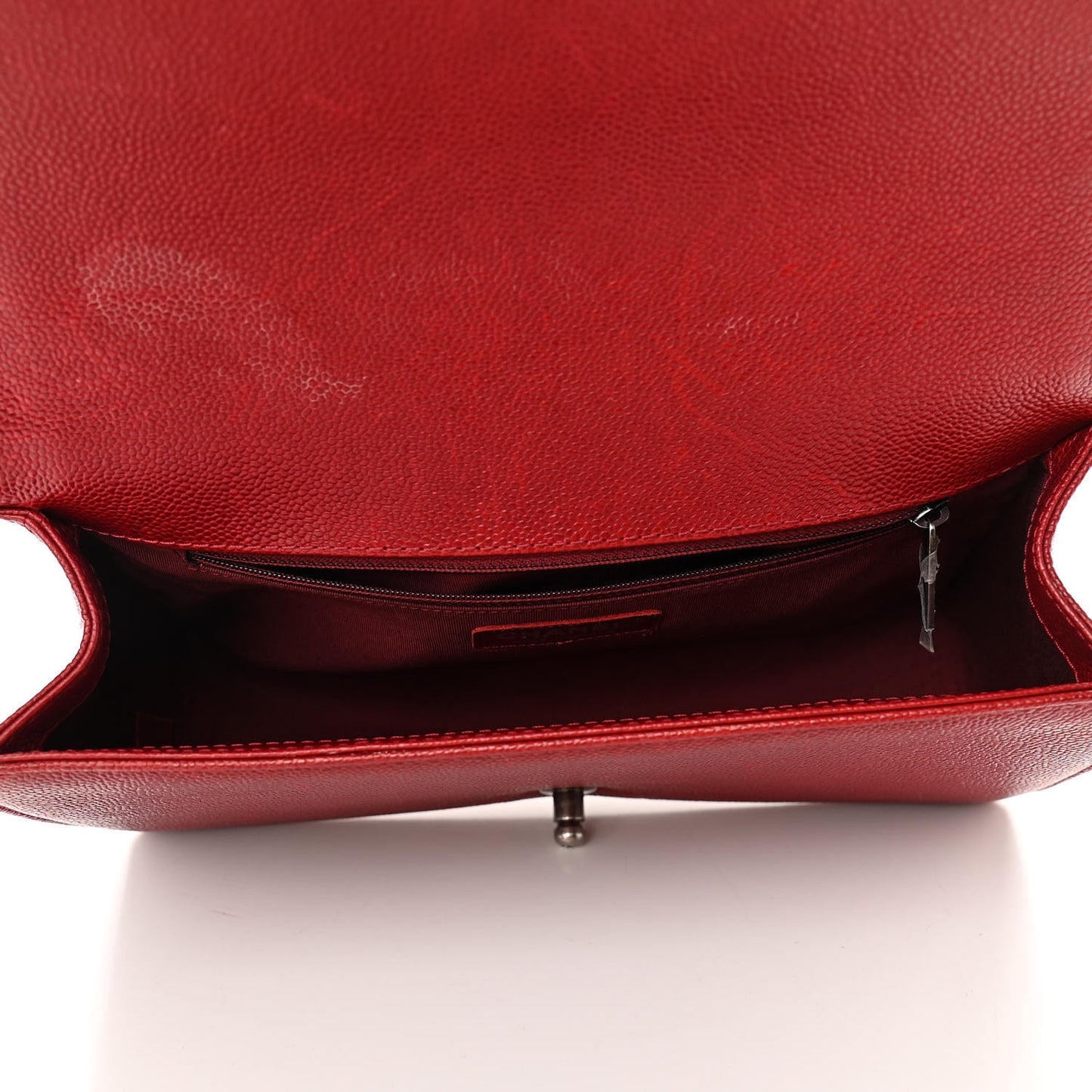 Caviar Quilted New Medium Boy Flap Dark Red