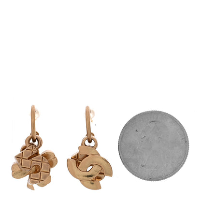 Chanel Metal Drop No 5 Clover CC Earrings Gold 2 of 4