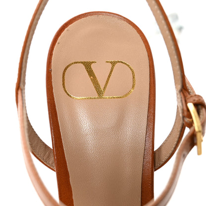 Valentino Garavani Jacquard Raffia Cherryfic Vlogo Ankle-Strap 115mm Platform Sandals 36.5 Natural Red 8 of 9