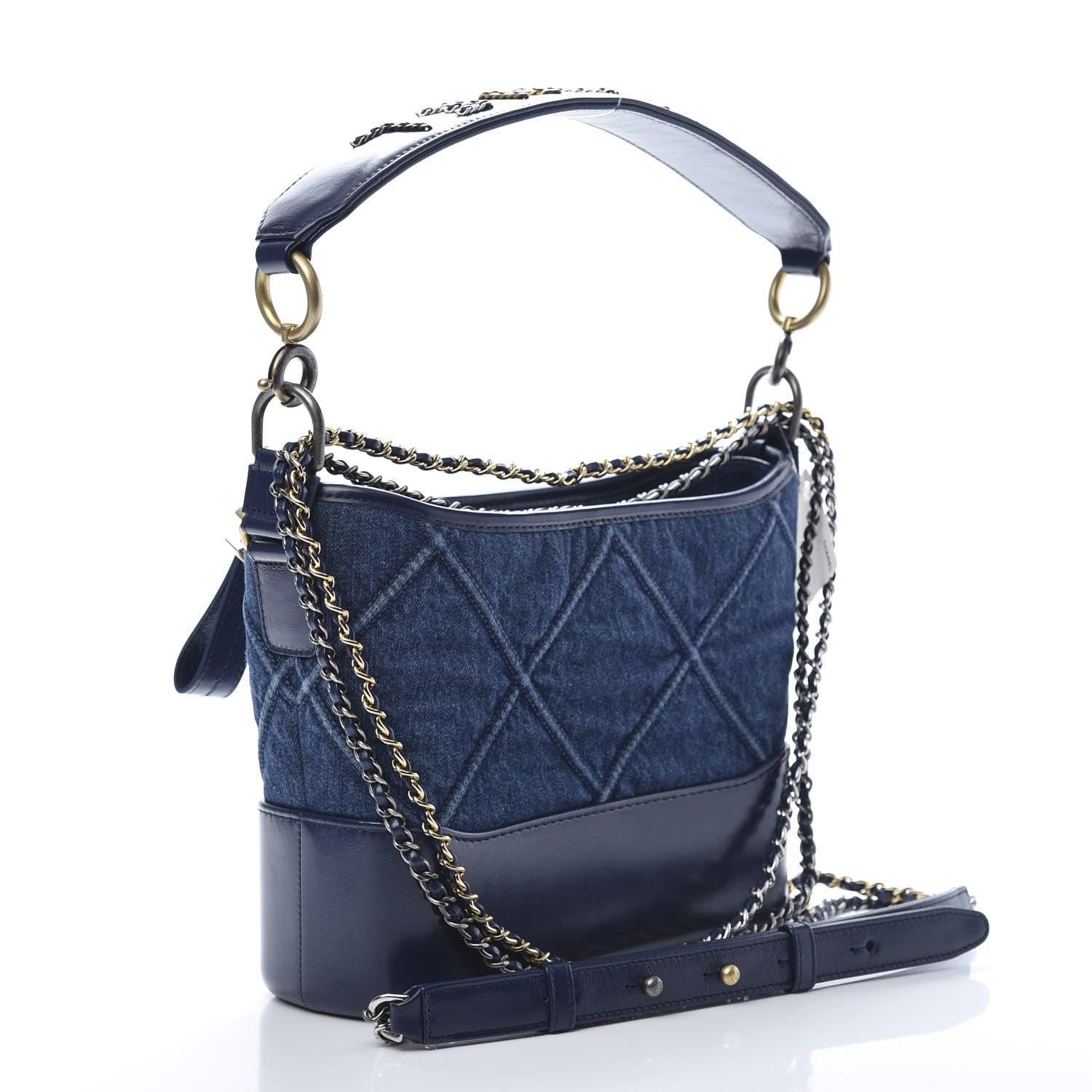 Chanel Denim Calfskin Small Gabrielle Hobo Blue 3 of 12