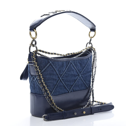 Chanel Denim Calfskin Small Gabrielle Hobo Blue 3 of 12