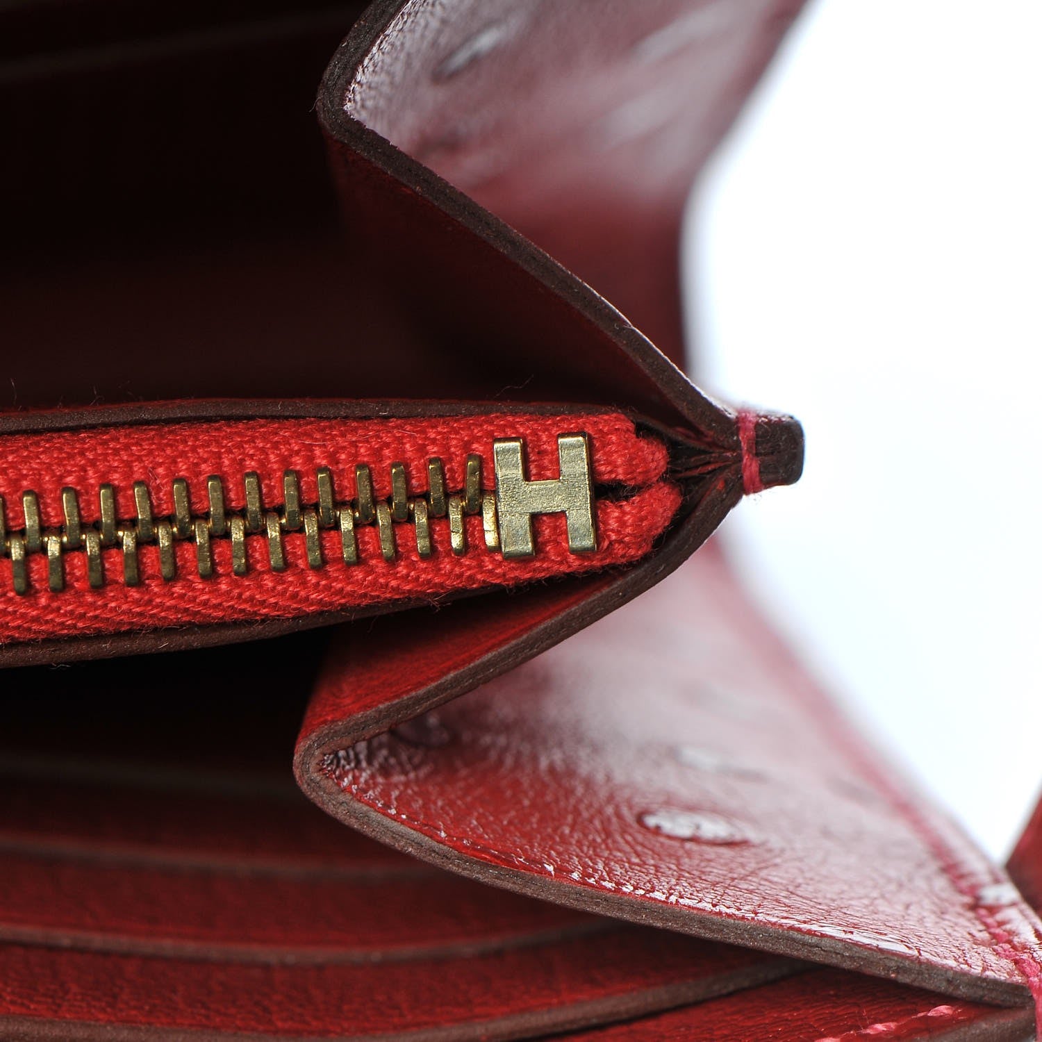 Hermes Ostrich Kelly Longue Wallet Rouge Vif 20 of 22