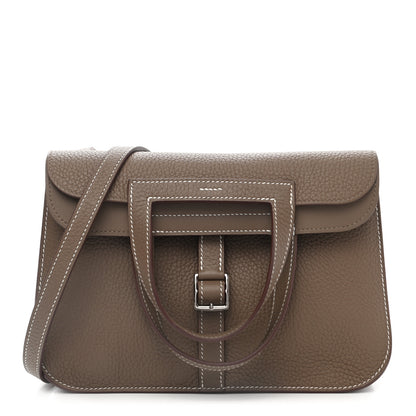 Hermes Taurillon Clemence Halzan 25 Etoupe 1 of 13