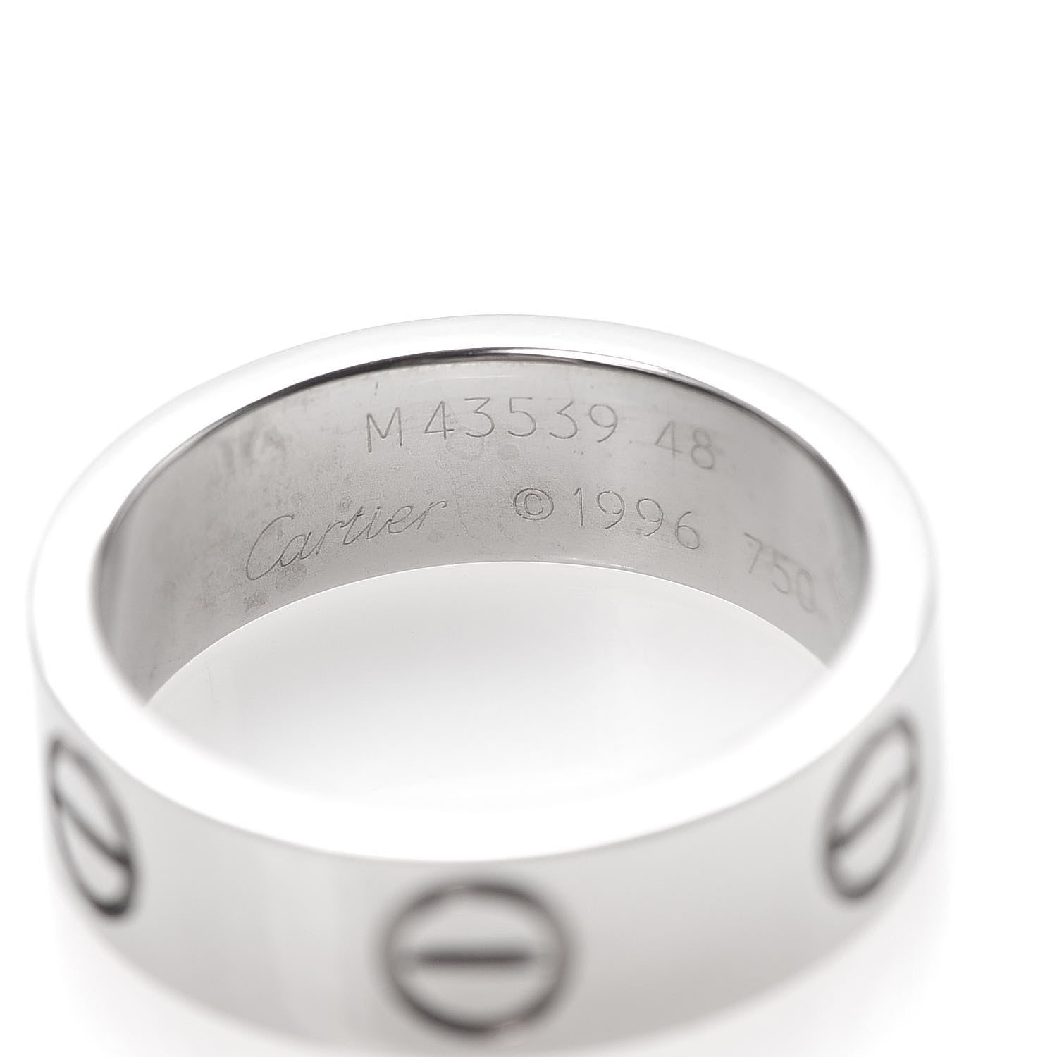 Cartier 18K White Gold 5.5mm LOVE Ring 48 4.5 4 of 4