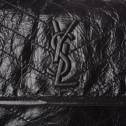 Saint Laurent Crinkled Calfskin Matelasse Monogram Medium Niki Chain Satchel Black 8 of 10