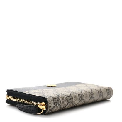 Gucci Dollar Calfskin GG Supreme Monogram GG Marmont Zip Around Wallet Black Beige Ebony 4 of 7
