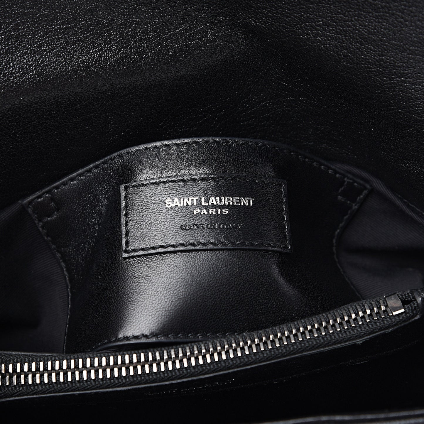 Lambskin Matelasse Chevron Studded Monogram Medium College Bag Black