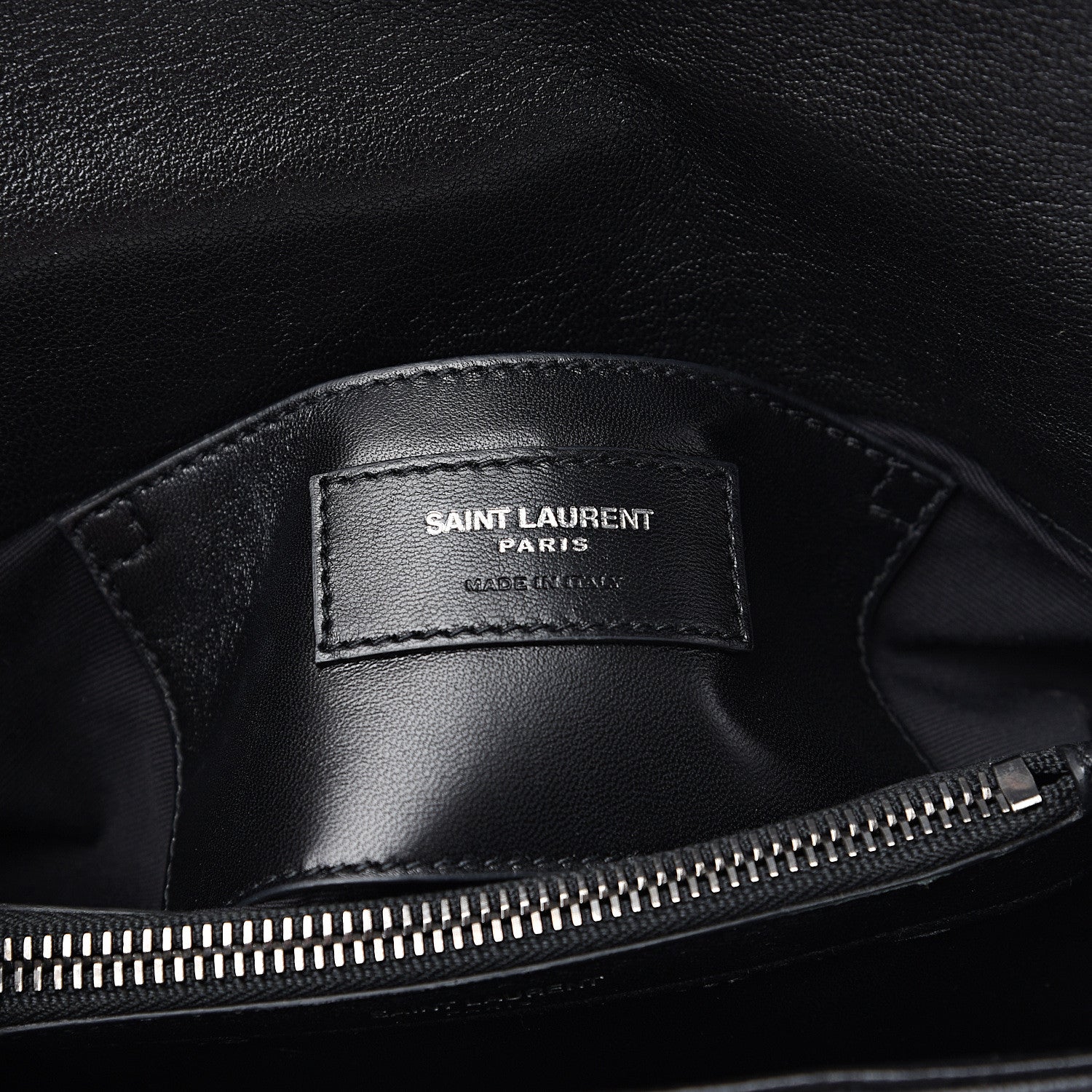 Saint Laurent Lambskin Matelasse Chevron Studded Monogram Medium College Bag Black 7 of 14