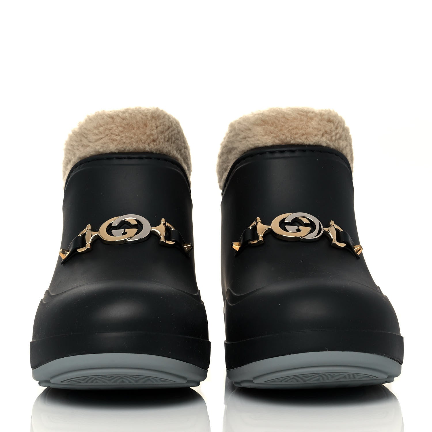 Gucci Rubber Wool Mens Crossy Ankle Boots 38 Black Butterscotch 2 of 8