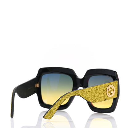 Gucci Square Frame GG0102S Sunglasses Glitter Gold Multi 4 of 10