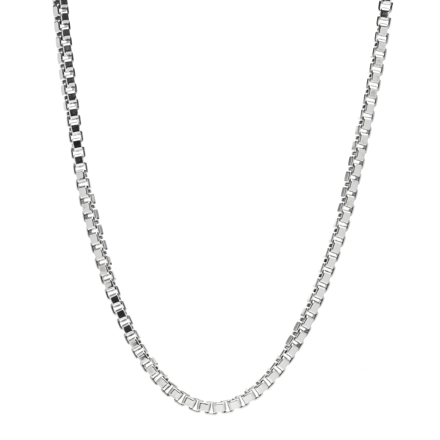 Tiffany Sterling Silver 4mm Venetian Link Necklace 1 of 4