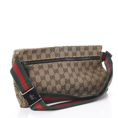 Gucci GG Monogram Web Double Pocket Belt Bag Dark Brown 2 of 8