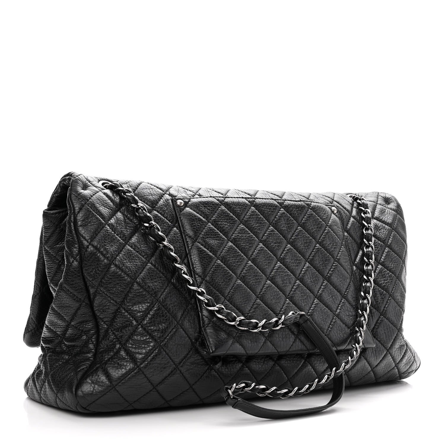 Chanel Calfskin Quilted XXL Travel Flap Bag Black 3 of 10