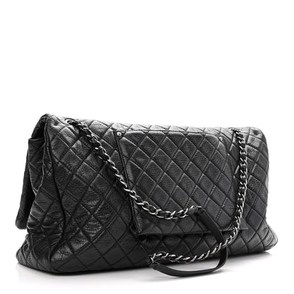 Chanel Calfskin Quilted XXL Travel Flap Bag Black 3 of 10
