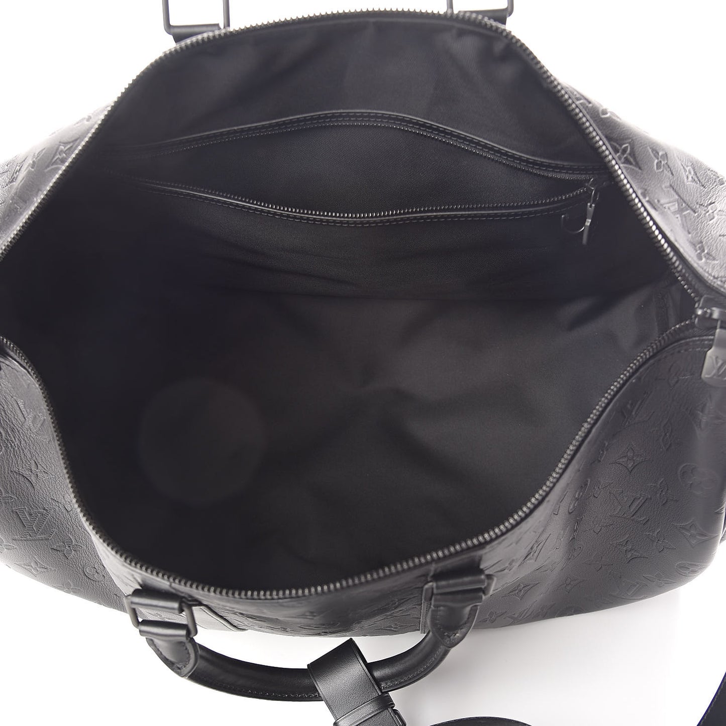 Calfskin Shadow Monogram Keepall Bandouliere 50 Black