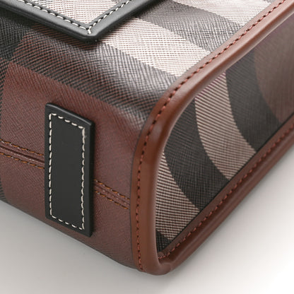 Burberry E-Canvas Check Calfskin Mini Freya Tote Dark Birch Brown 8 of 8