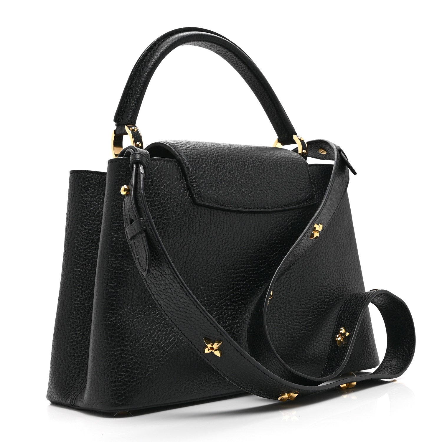 Louis Vuitton Taurillon Mechanical Flowers Smile Capucines PM Black 3 of 9