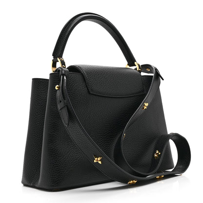 Louis Vuitton Taurillon Mechanical Flowers Smile Capucines PM Black 3 of 9
