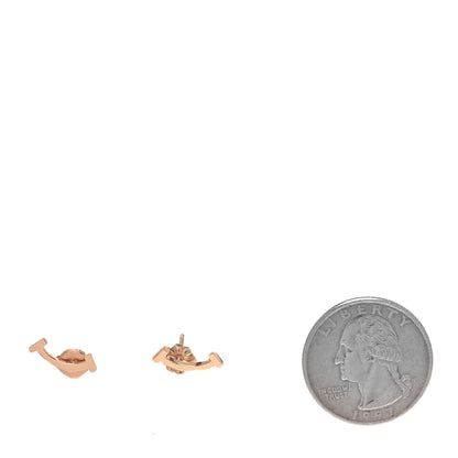 Tiffany 18K Rose Gold T Smile Stud Earrings 2 of 6