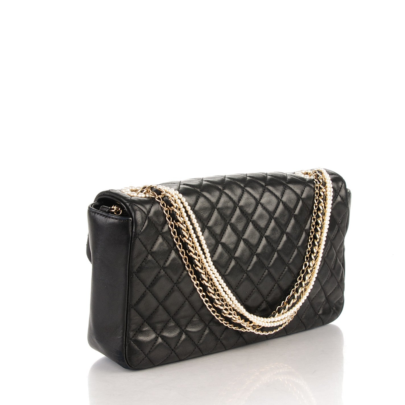 Chanel Lambskin Quilted Medium Westminster Pearl Flap Black 3 of 7