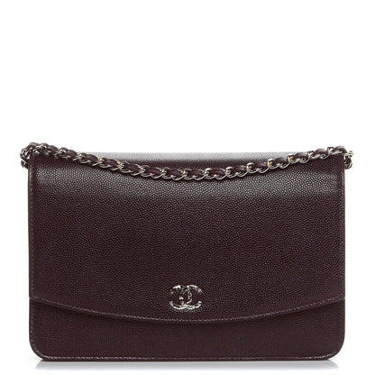 Chanel Caviar Sevruga Wallet On Chain WOC Plum 1 of 8