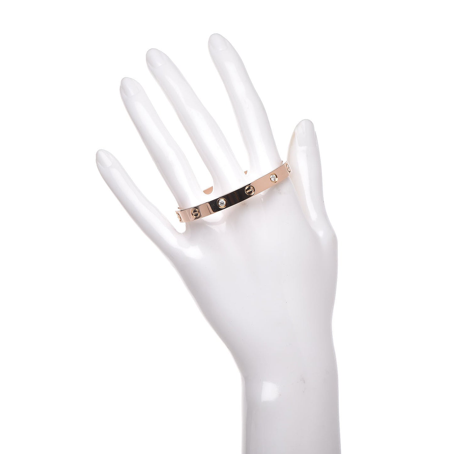 18K Pink Gold 4 Diamond LOVE Bracelet 16
