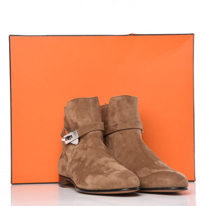 Hermes Suede Neo Low Boots 37.5 Ecorce 12 of 12