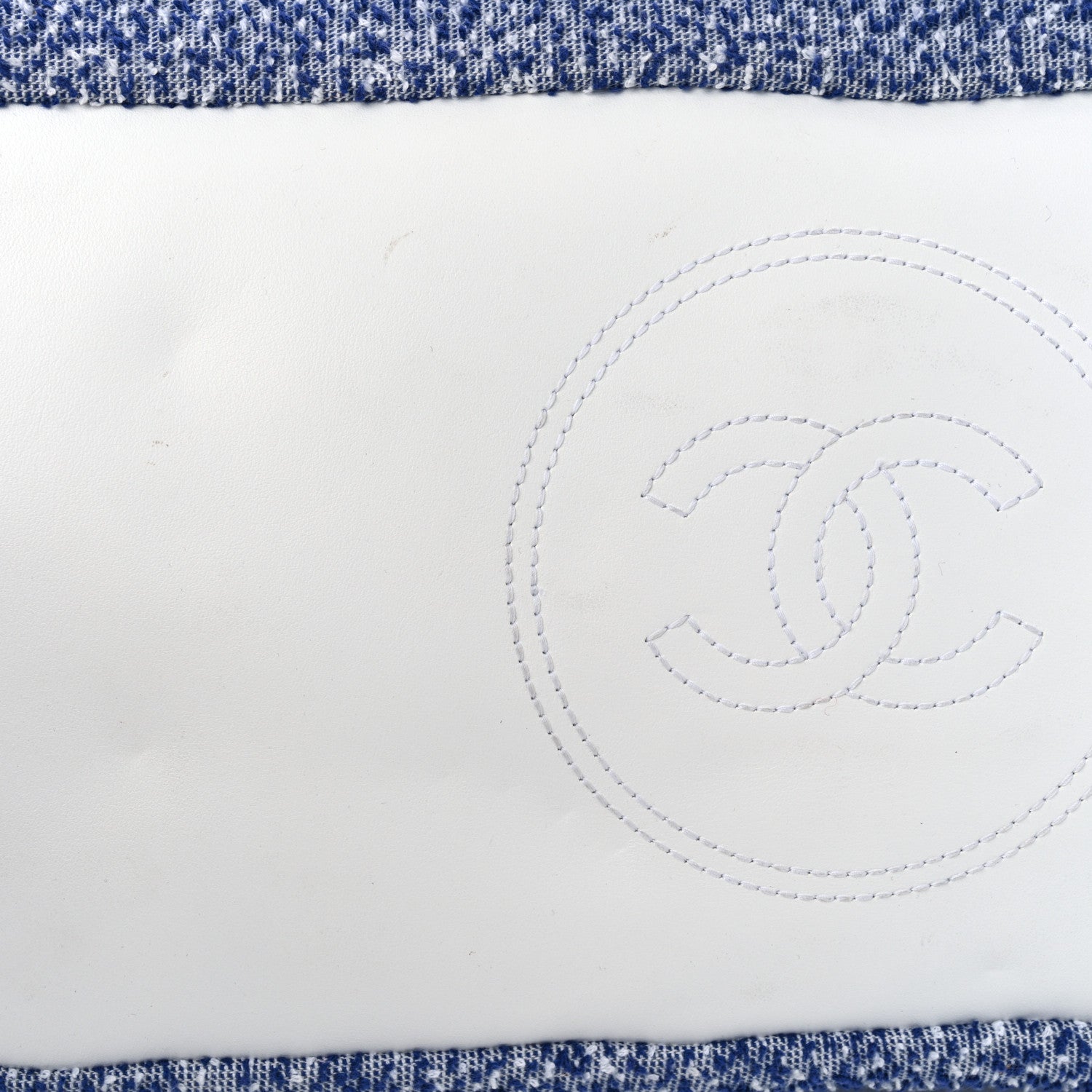 Chanel Terry Cotton Resin Chain Fizzy Hobo Blue White 14 of 15