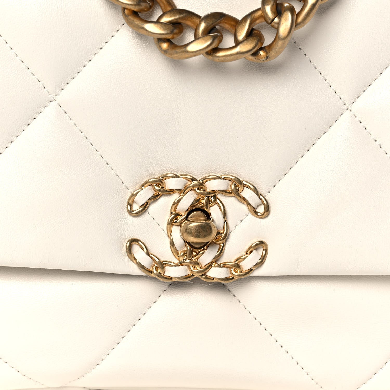 Chanel Lambskin Quilted Medium Chanel 19 Flap White 8 of 10
