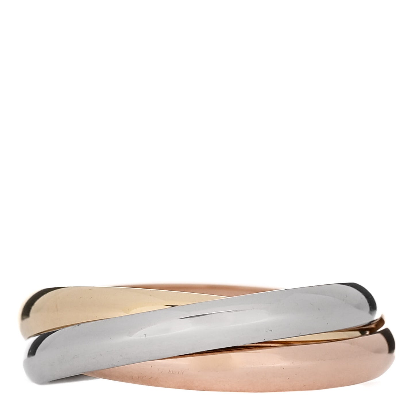 18K Pink Yellow White Gold Small Trinity Ring 56 7.5