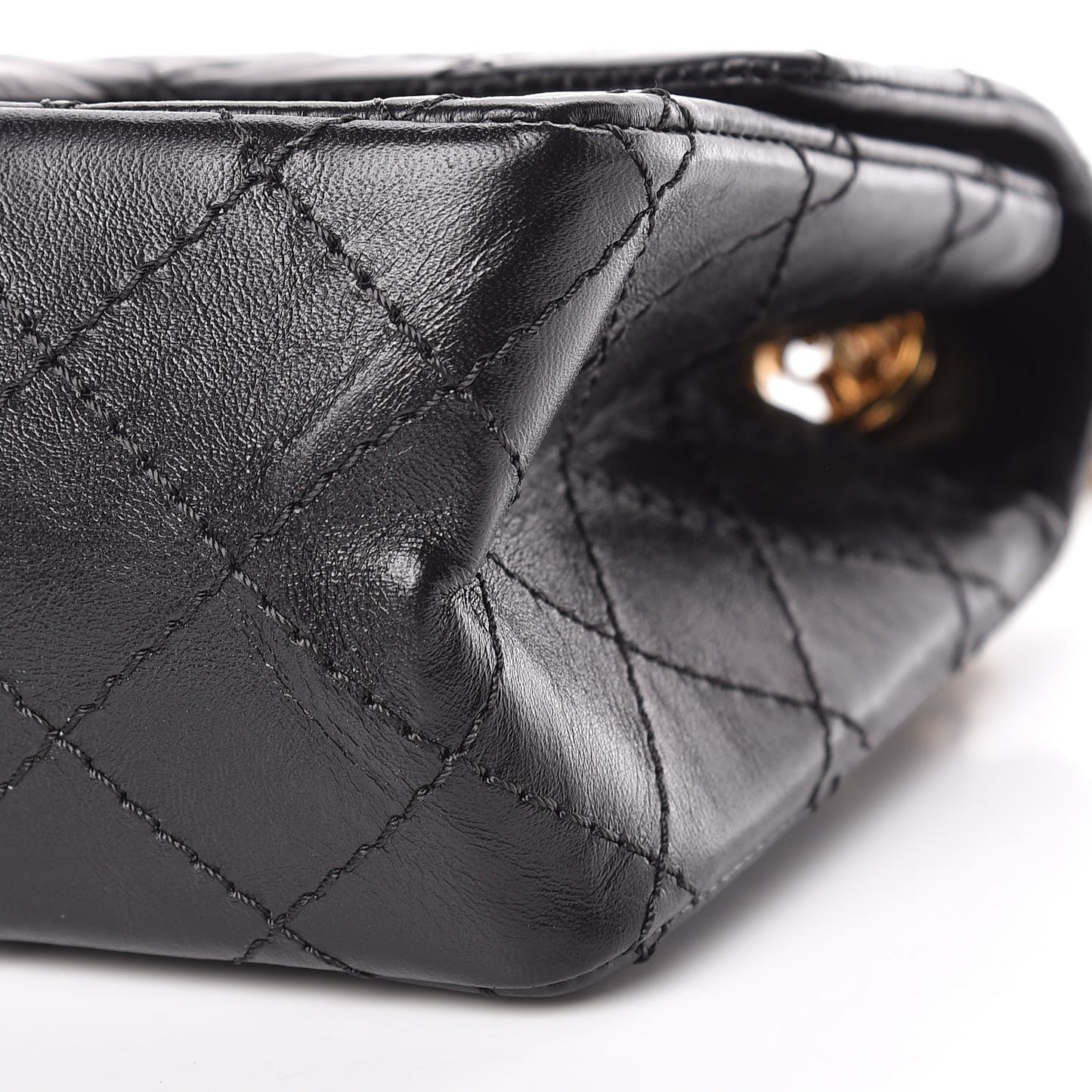Aged Calfskin Quilted 2.55 Reissue Mini Flap Black