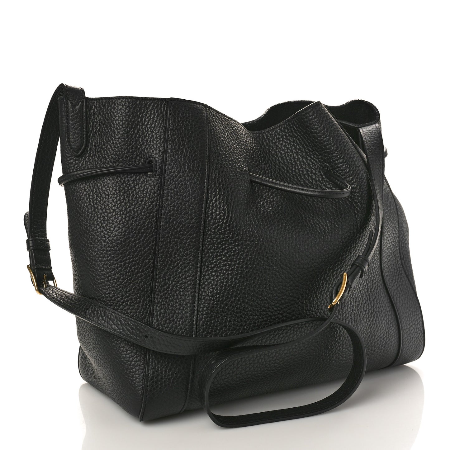 Heavy Grain Calfskin Small Millie Tote Black