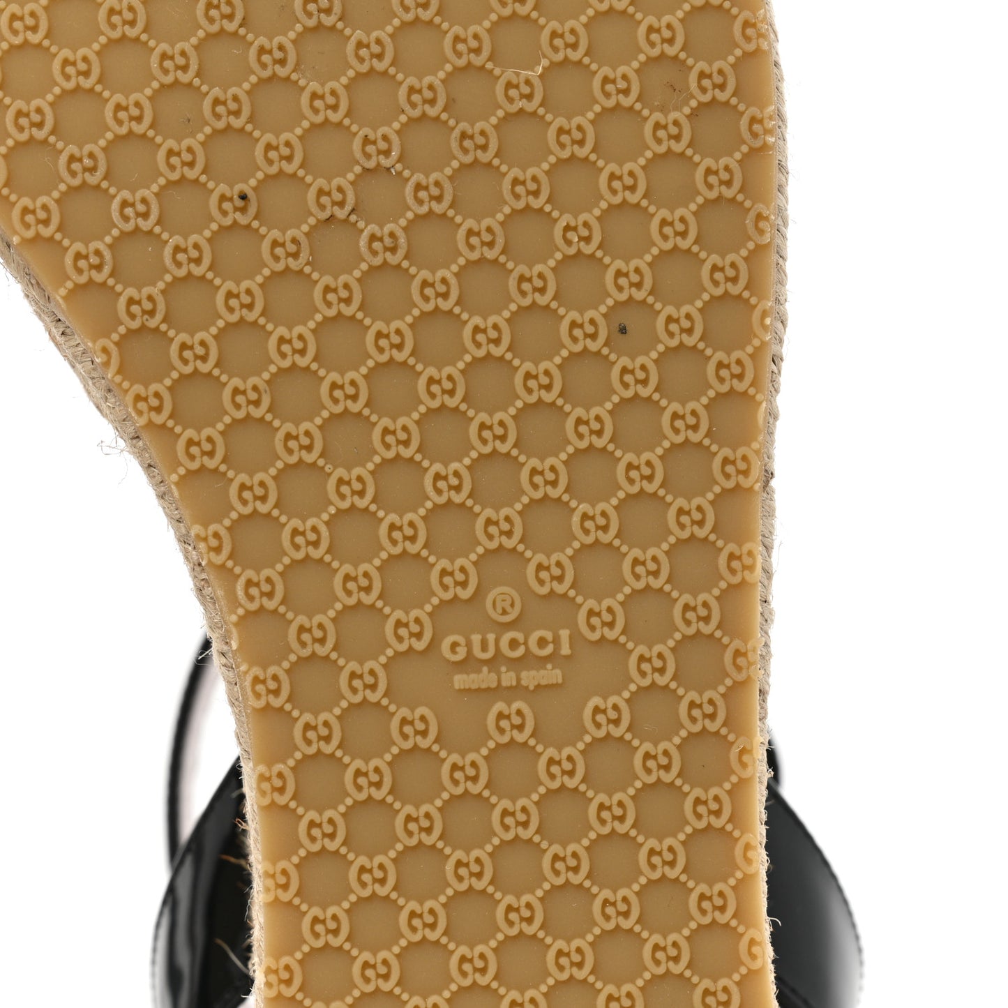 Patent Horsebit Espadrille Sandals 37 Black