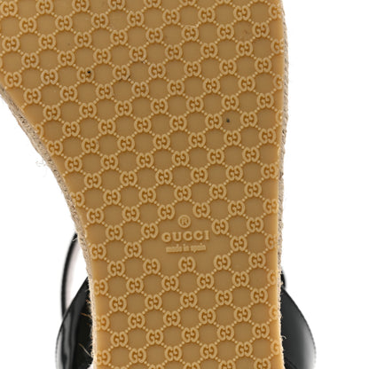Gucci Patent Horsebit Espadrille Sandals 37 Black 6 of 9