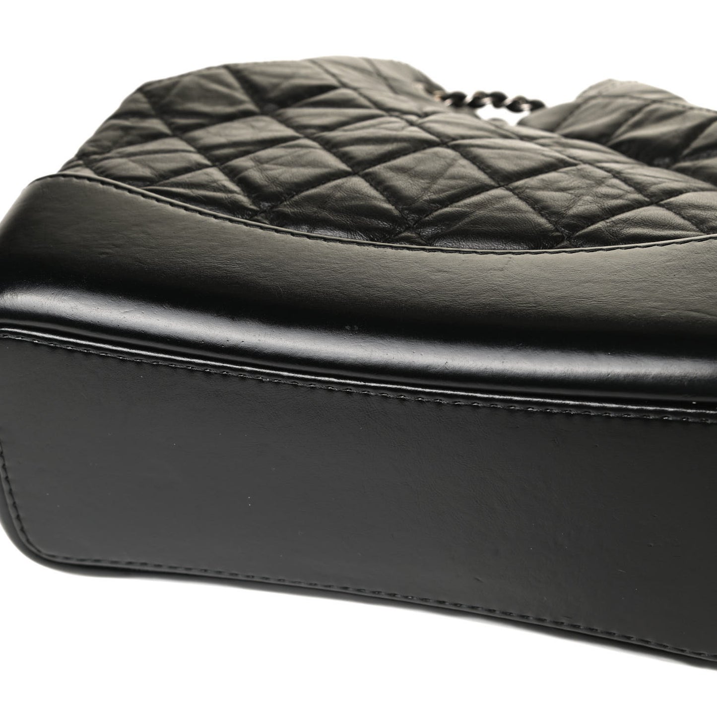 Aged Calfskin Quilted Small Gabrielle Backpack Black