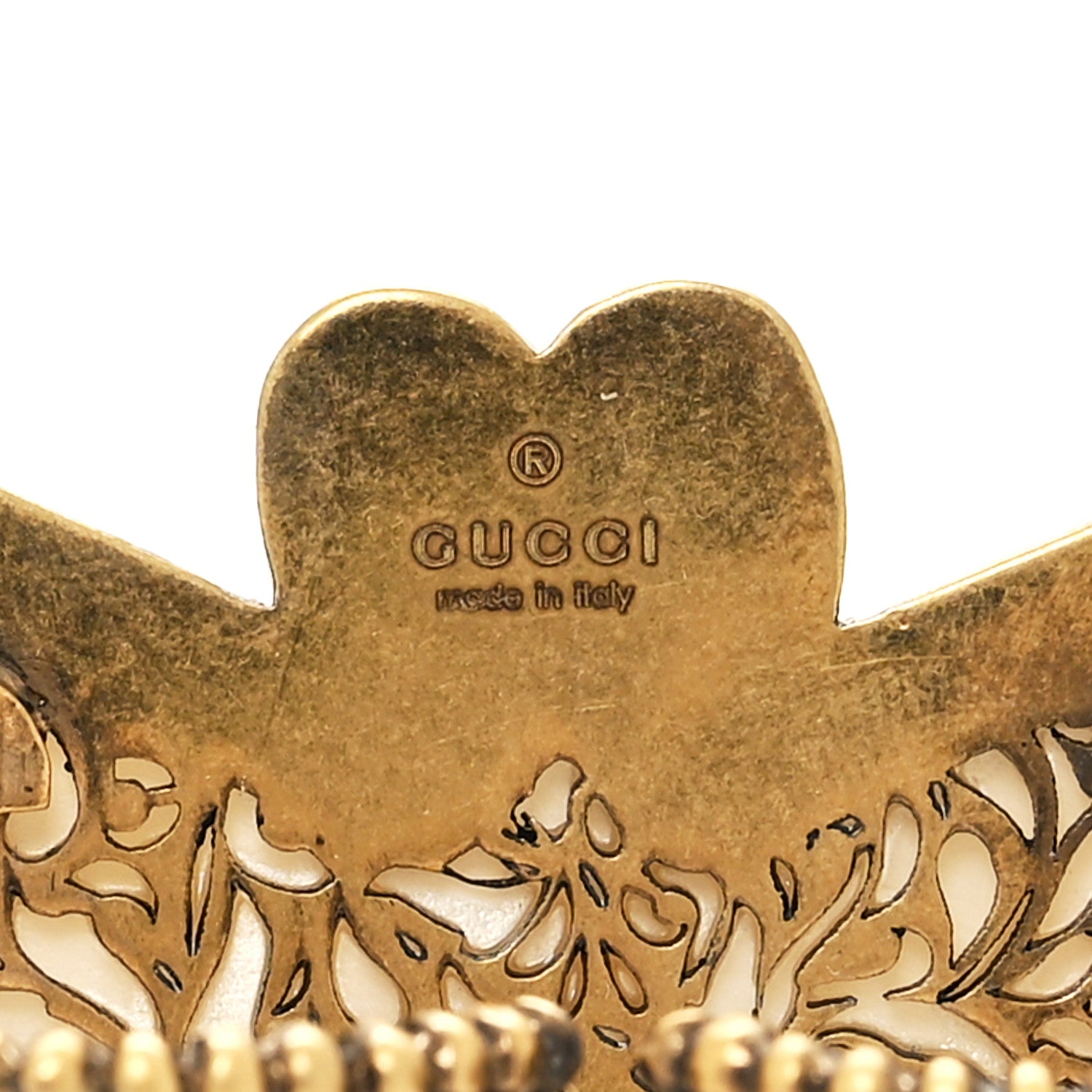 Gucci Metal Resin Moth Two Finger Ring L Multicolor 4 of 4