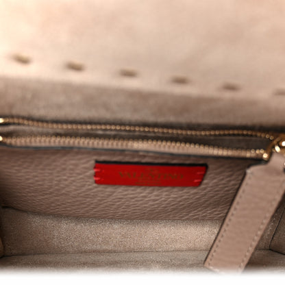 Valentino Garavani Pebbled Calfskin Rockstud Side Slip Crossbody  Poudre 5 of 9